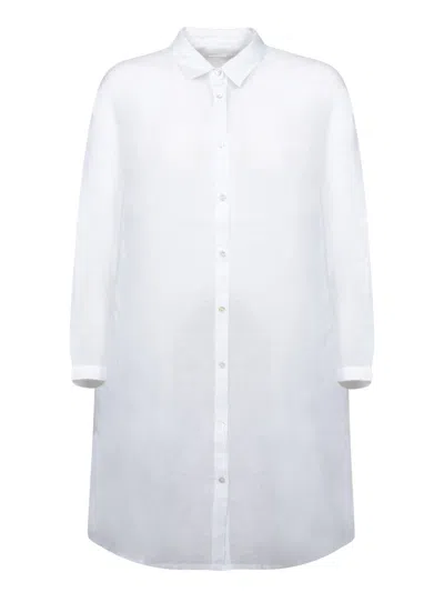 120% Lino Oversize White Linen Shirt