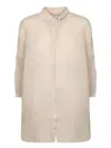 120% Lino Oversized Linen Shirt In Sand In Beige