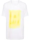 120% Lino Paint-print Linen T-shirt In White