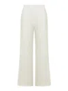 120% Lino Relaxed Wide-leg Linen Pants With Drawstring Waist In White