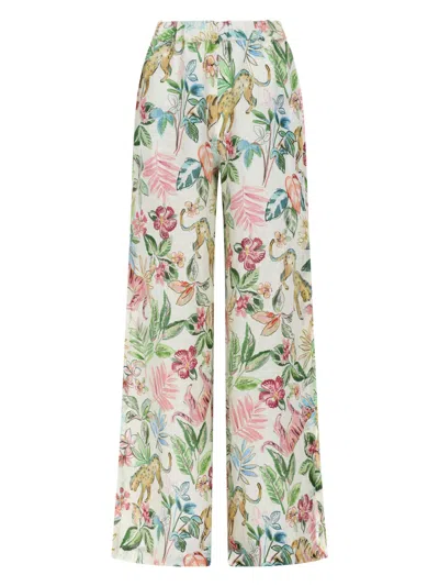 120% Lino Pantalone In Lino In Multi