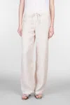 120% Lino Relaxed Wide-leg Linen Pants With Drawstring Waist