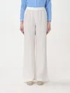 120% Lino Relaxed Wide-leg Linen Pants With Drawstring Waist In Butter