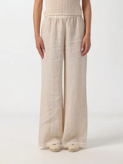 120% Lino Pants  Woman Color Safari In Safari