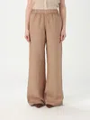 120% Lino Pants  Woman Color Tobacco In Tabak