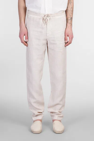 120% Lino Pants In Beige Linen In White