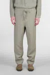 120% Lino Linen Cargo Pants In Green