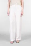120% Lino Pants In Beige Linen In White