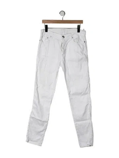 Pre-owned 120% Lino Pants In White