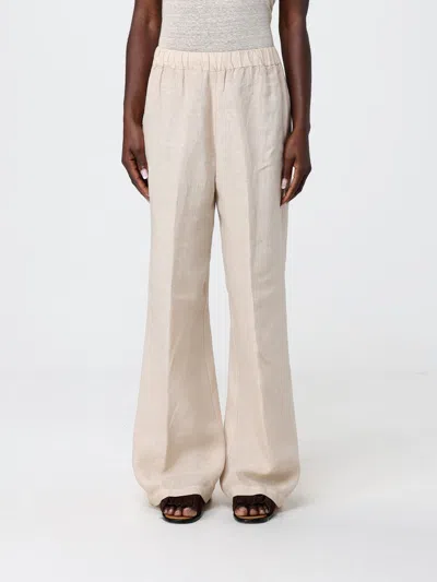 120% Lino Pants Woman  In Pink