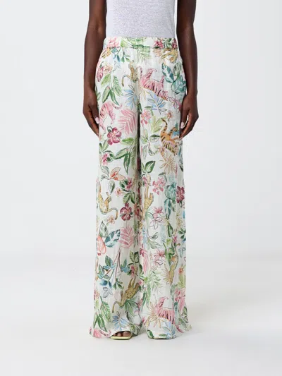 120% Lino Pants Woman  In Multi