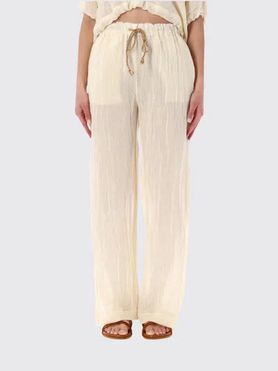 120% Lino Pants Woman In Neutral