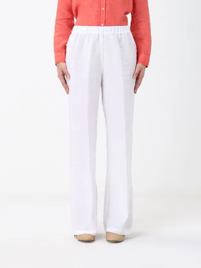 120% Lino Pants Woman In White