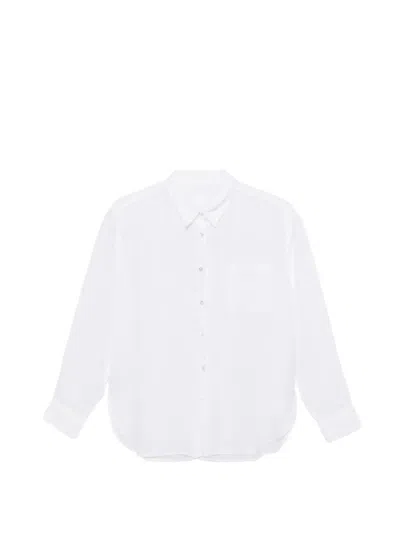 120% Lino Patch-pocket Button-up Shirt In White