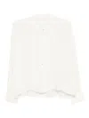 120% Lino Pleated-cuff Linen Top In Neutral