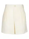 120% Lino Pleated Linen Shorts In White