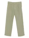 120% Lino Pleated-pocket Trousers In Green