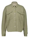 120% Lino Pocket Button Jacket In Green