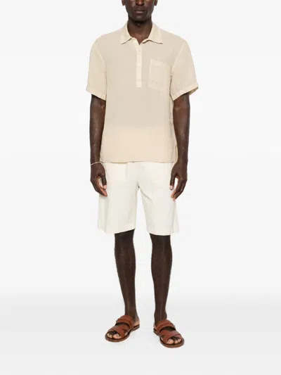 120% Lino Pocket Shirt In Brown