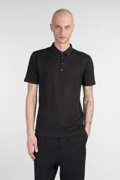 120% Lino Polo In Black