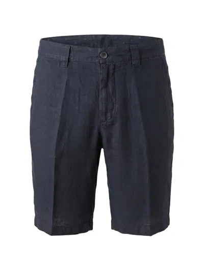 120% Lino Pressed-crease Linen Shorts In Blue