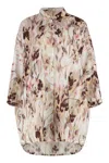 120% Lino Floral-print Shirt