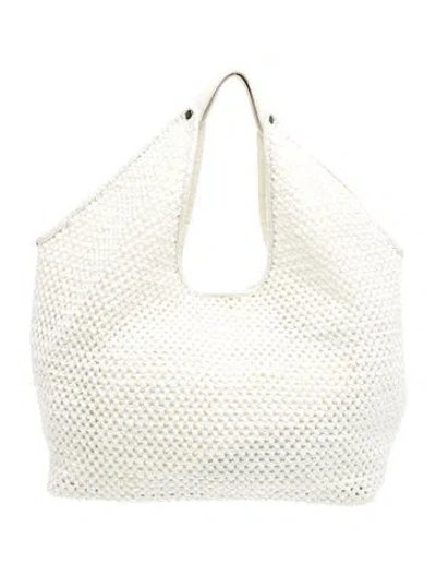 Pre-owned 120% Lino Raffia Hobo In Neutrals