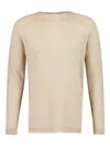 120% Lino Raglan-sleeve Crew-neck Sweater In Gray