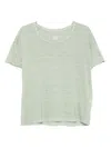 120% Lino Raw-edge Linen T-shirt In Green