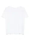 120% Lino Raw-edge Linen T-shirt In White