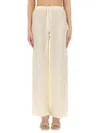 120% Lino Relaxed Wide-leg Linen Pants With Drawstring Waist