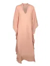 120% Lino Rosewood Linen Kaftan Dress In Pink