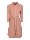 120% Lino Rosewood Linen Mini Dress In Pink