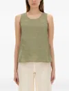 120% Lino Linen Top In Green