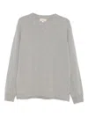 120% Lino Round-neck Sweater In Gray
