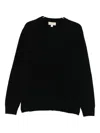 120% Lino Round-neck Sweater In Black