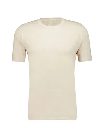 120% Lino Round-neck T-shirt In Neutral