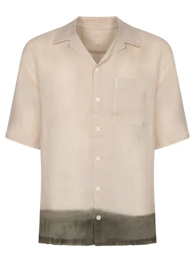 120% Lino Sand And Military Green Linen Shirt