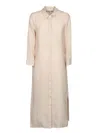 120% Lino Oversized Linen Shirt In Sand In Beige