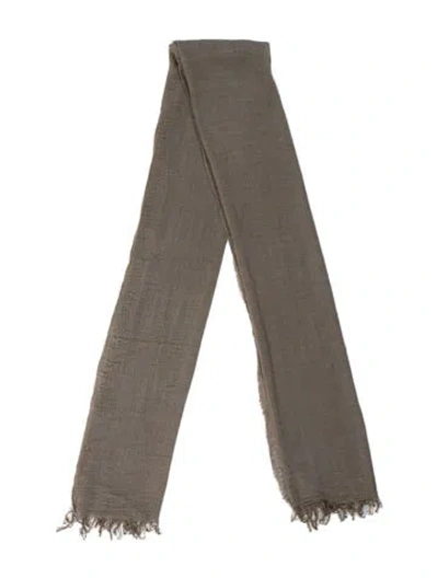 Pre-owned 120% Lino Scarf In Green