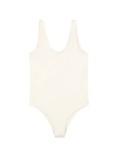 120% Lino Scoop-neck Sleeveless Body In Neutral