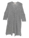 120% Lino Sequin-embellished Tie-front Cardigan In Gray