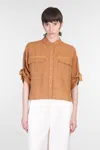 120% Lino Shirt In Brown Linen