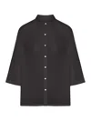 120% Lino Linen Shirt With Asymmetric Hem