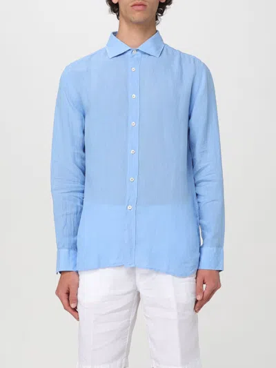 120% Lino Shirt  Men Color Blue