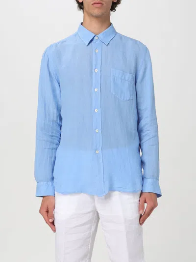 120% Lino Shirt  Men Color Blue