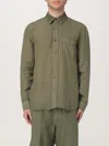 120% Lino Shirt  Men Color Coffee In Green