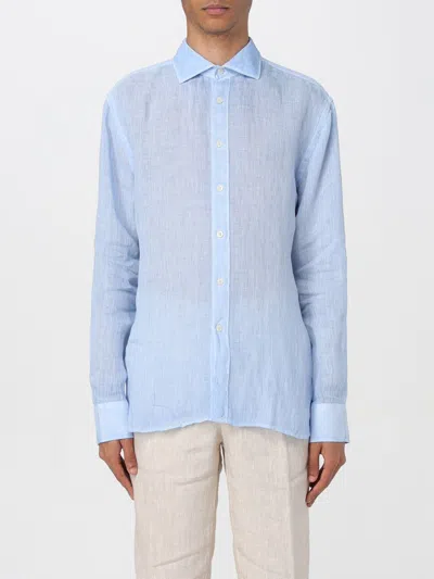 120% Lino Shirt  Men Color Gnawed Blue