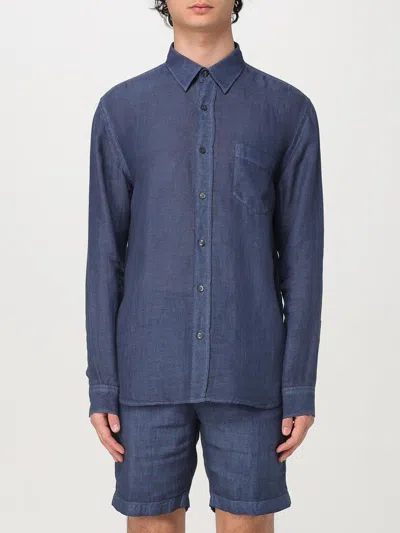 120% Lino Shirt  Men Color Navy In Blue