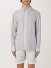 120% Lino Shirt  Men Color Gnawed Blue In Perle